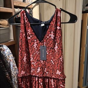 Tommy Hilfiger Red Sequin V-Neck Sundress